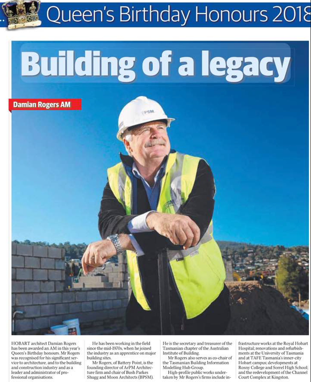 Damian Rogers AM Awarded Order of Australia_The Mercury news article