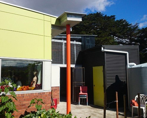 Rosny College Redevelopment, Hobart - science lab exit and garden