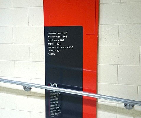 Rosny College Redevelopment, Hobart - workshop classroom wayfinding