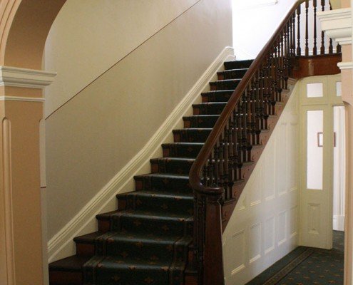 Heritage renovation and restoration, Wirksworth House, Bellerive, Tasmania - internal grand stair and balustrade