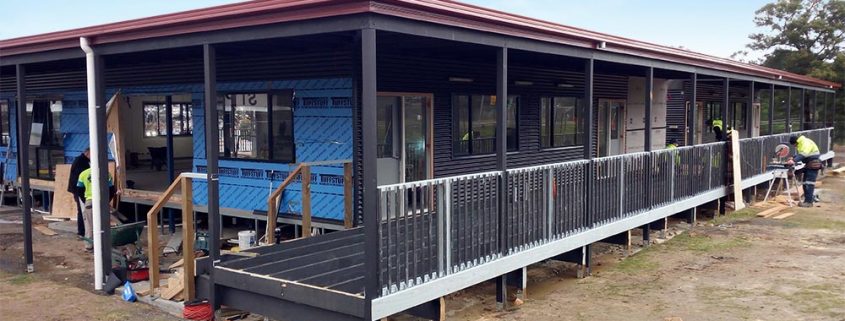 Eastside Lutheran College transportable classroom under construction