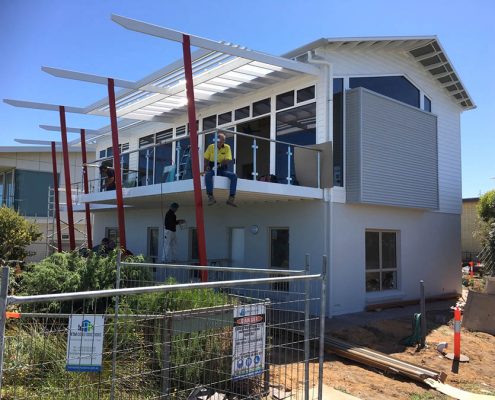 Aldinga Beach House nearing completion external balcony deck