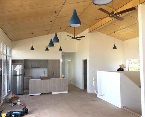 Aldinga Beach House nearing completion internal kitchen living
