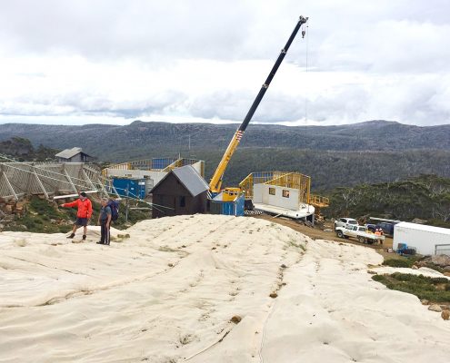 Mt Mawson Construction protecting flora