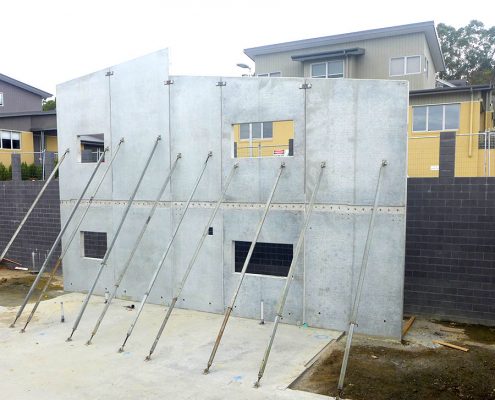 Freeman Estate construction walls going up