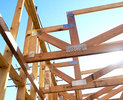 Kingston Community Health Centre roof trusses in construction