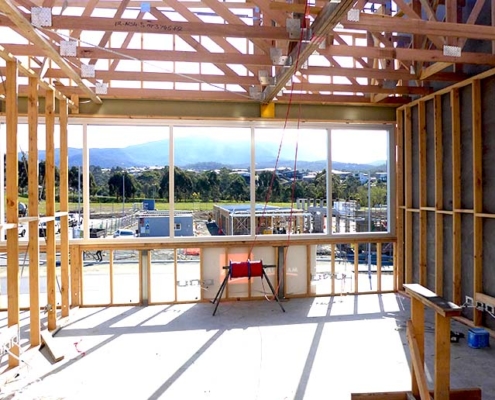 Kingston Community Health Centre outlook to Mt Wellington windows in construction
