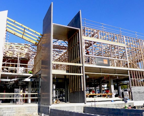 Kingston Community Health Centre in construction exterior entrance