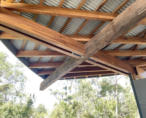 Cockle Creek Precinct Improvement interpretation centre ceiling beams