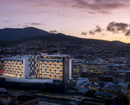 Crowne Plaza Hotel Hobart birds eye view