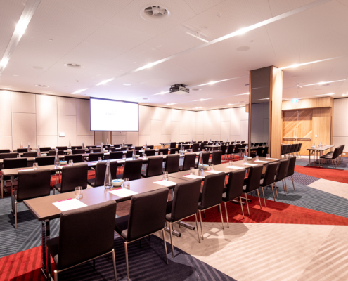 Crowne Plaza Hotel Hobart Centurion Ballroom interior set up for conference