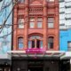 Crowne Plaza Hotel Hobart ground level heritage building entry exterior view front