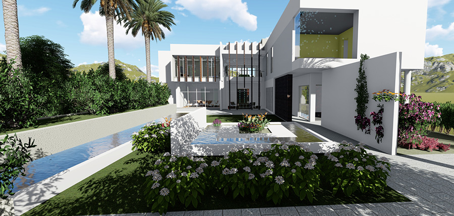3D Renders and visualisation example project_Residential courtyard