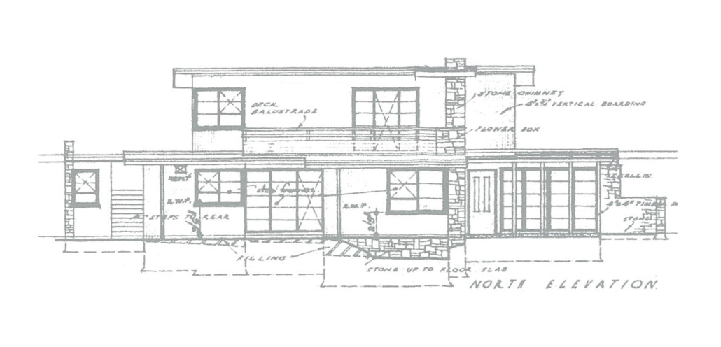 144 Strickland Ave, South Hobart - Sketch by BPSM Architect Garf Haslock, 1946