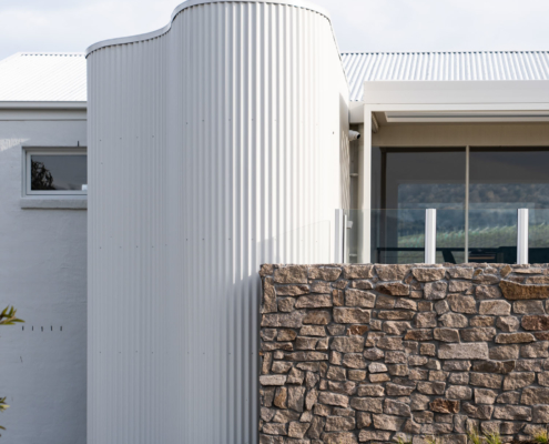 Pressing Matters Winery - Residence external view of bathroom curved design