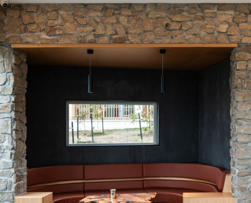 Pressing Matters Winery - Cellar Door leather banquette alcove