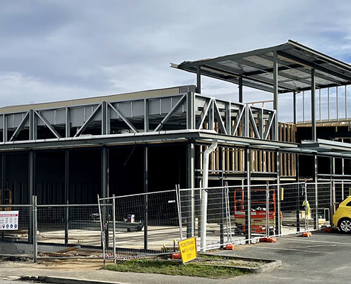 Salamanca Fresh, Bellerive - exterior of local Hobart supermarket in construction