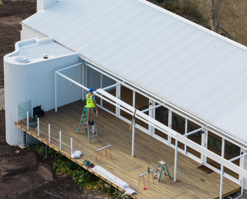 Overhead view of the residence at Pressing Matters Winery, which has undergone some alterations and revamping.