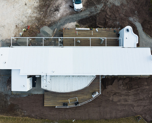 Overhead view of the residence at Pressing Matters Winery, which has undergone some alterations and revamping.